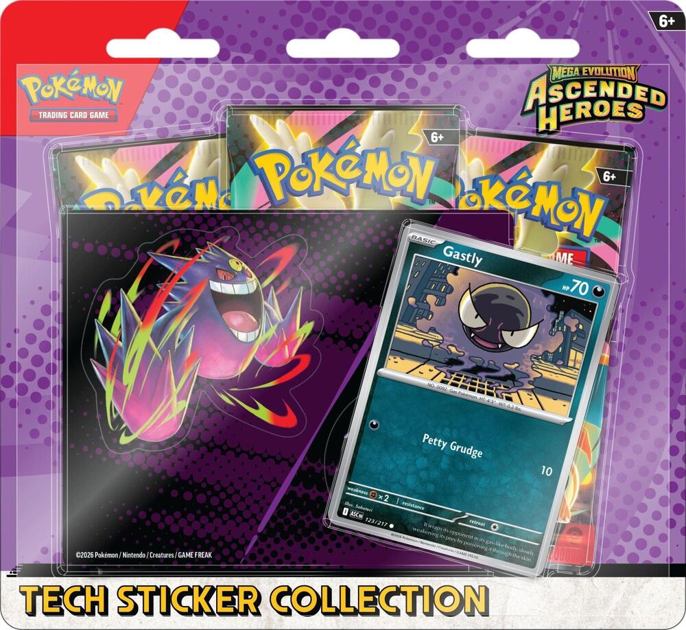 Pokémon Mega Evolution: Ascended Heroes Tech Sticker Collection - Gastly