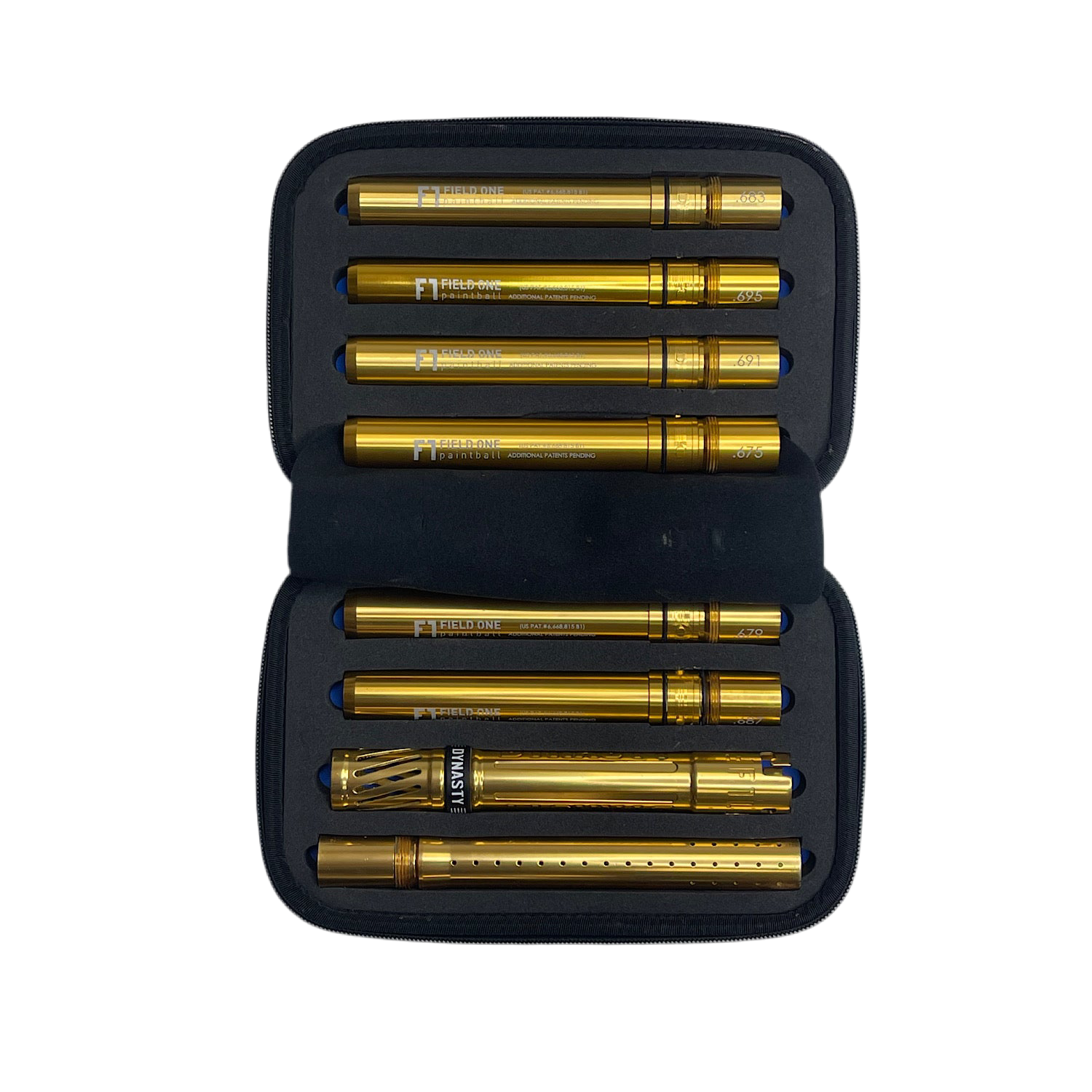 Acculock Dynasty Edition Barrel Kit (6 inserts, Used) - Autococker - Gold Inserts, Gold Barrel