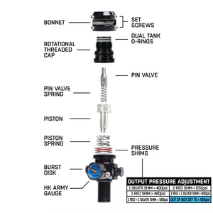 AeroLite Pro Regulator - Adjustable & Rotational - Black