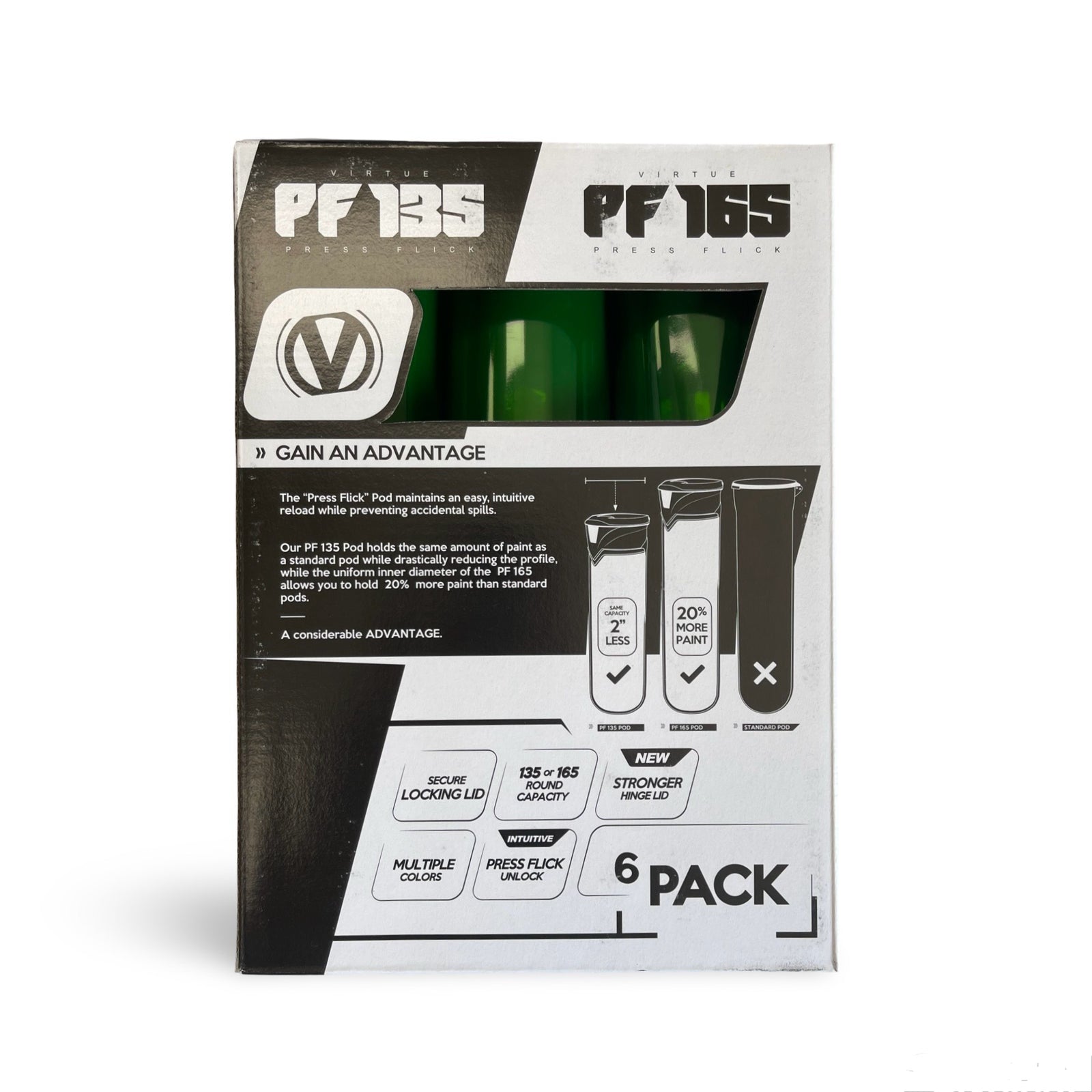 6-Pack Virtue PF Lock-Lid Pods - Green
