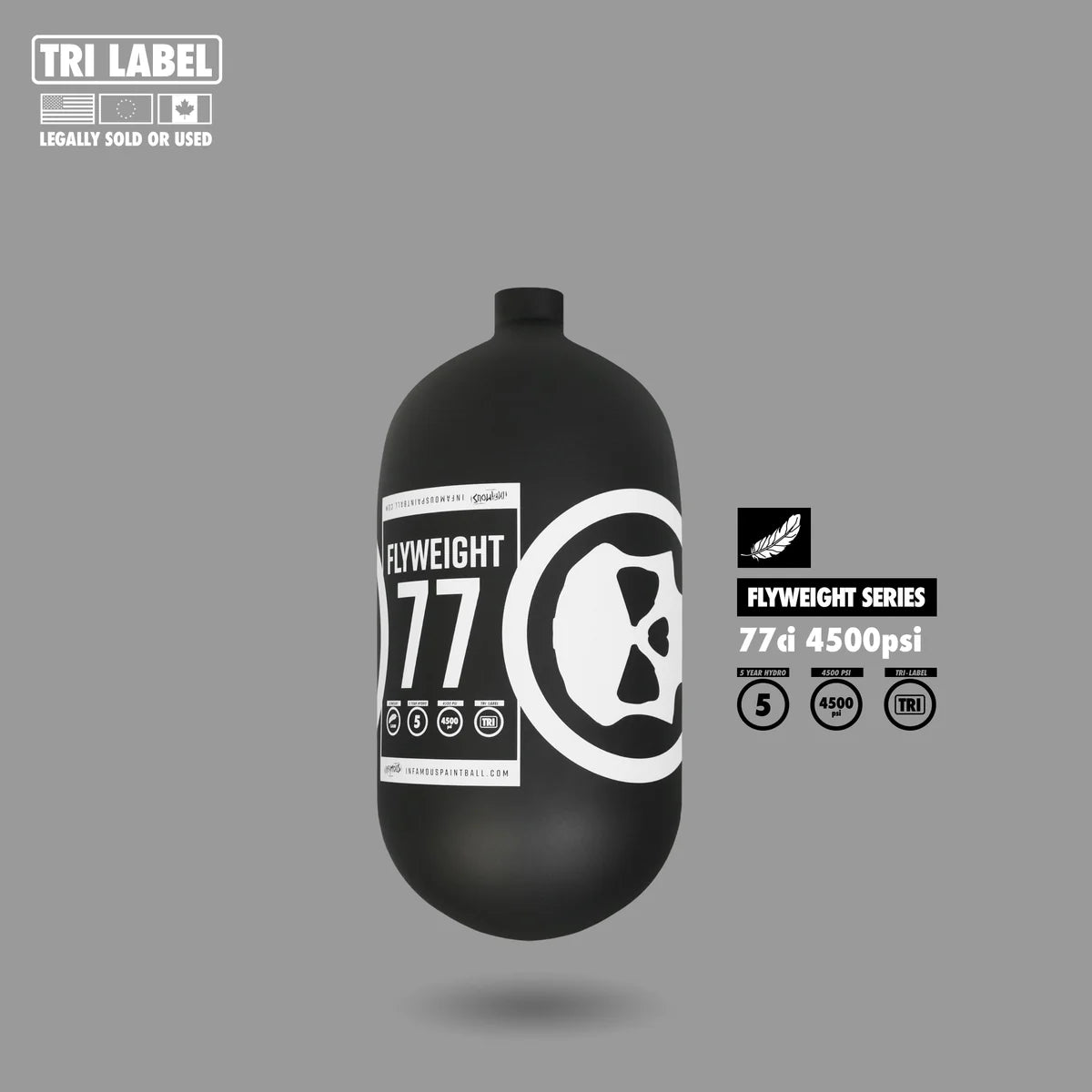 Infamous Flyweight "Core Skull" 77/4500 (Bottle Only) - Black/White