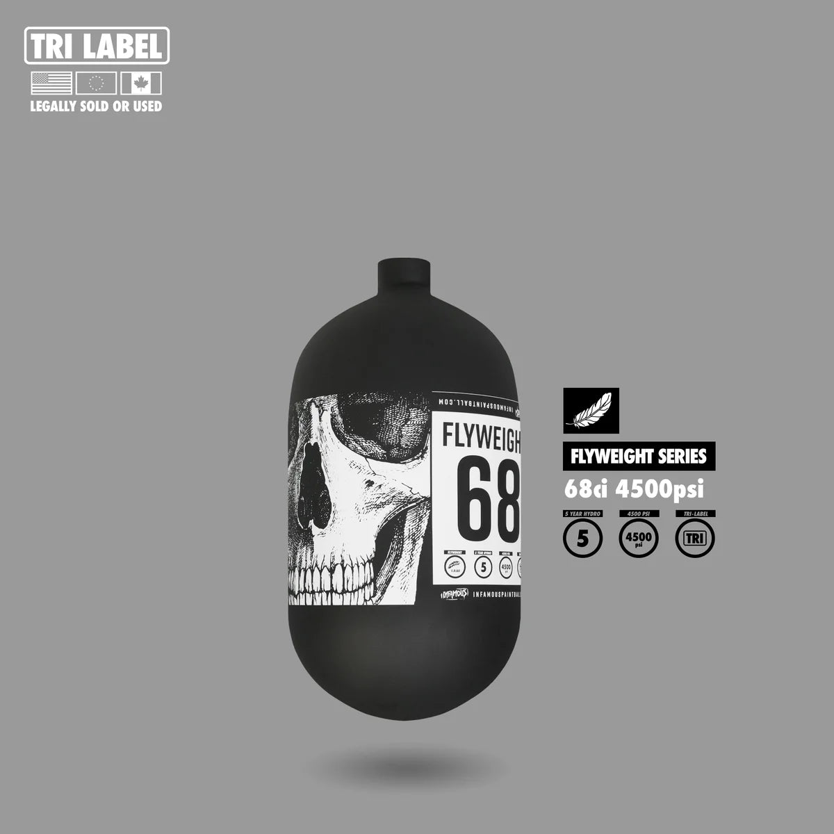 Infamous Flyweight "Savage Skull" 68/4500 (Bottle Only) - Black/White