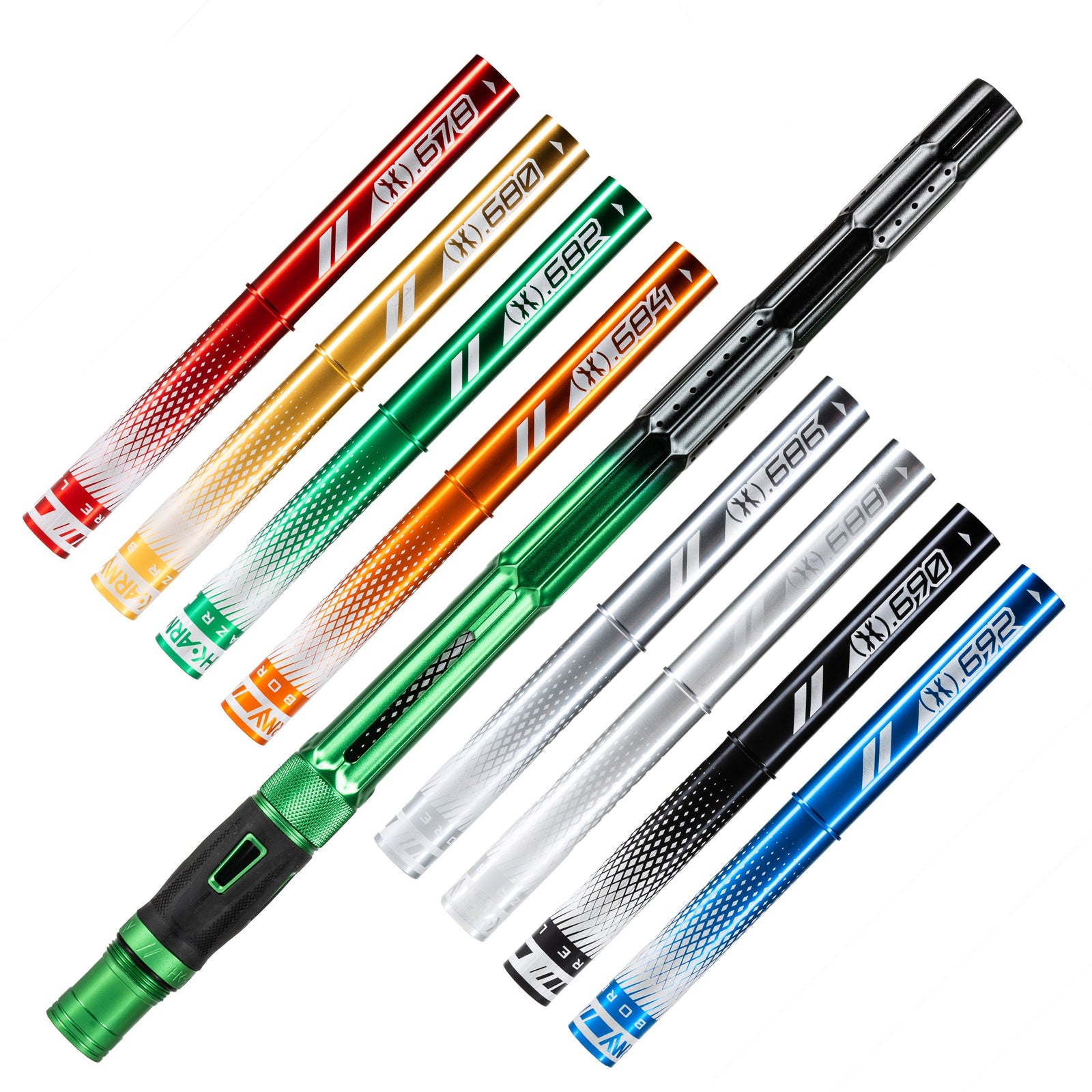 LAZR Elite Fractal Barrel Kit - 15" Green/Black Colored Inserts - Cocker Threads