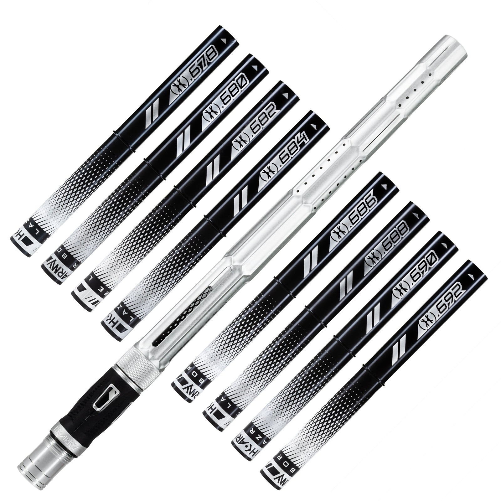 LAZR Elite Fractal Barrel Kit - 15" Dust Silver/Black Inserts - Cocker Threads