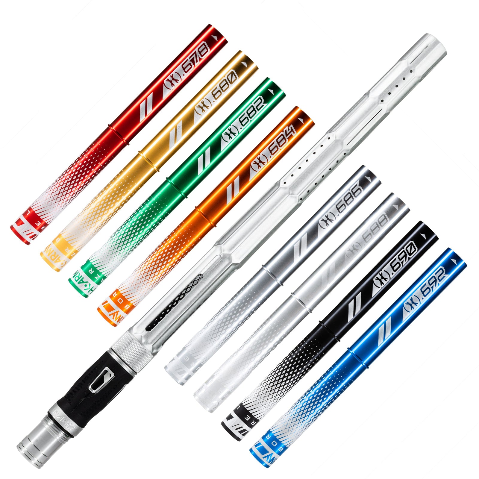 LAZR Elite Fractal Barrel Kit - 15" Dust Silver/Colored Inserts - Cocker Threads