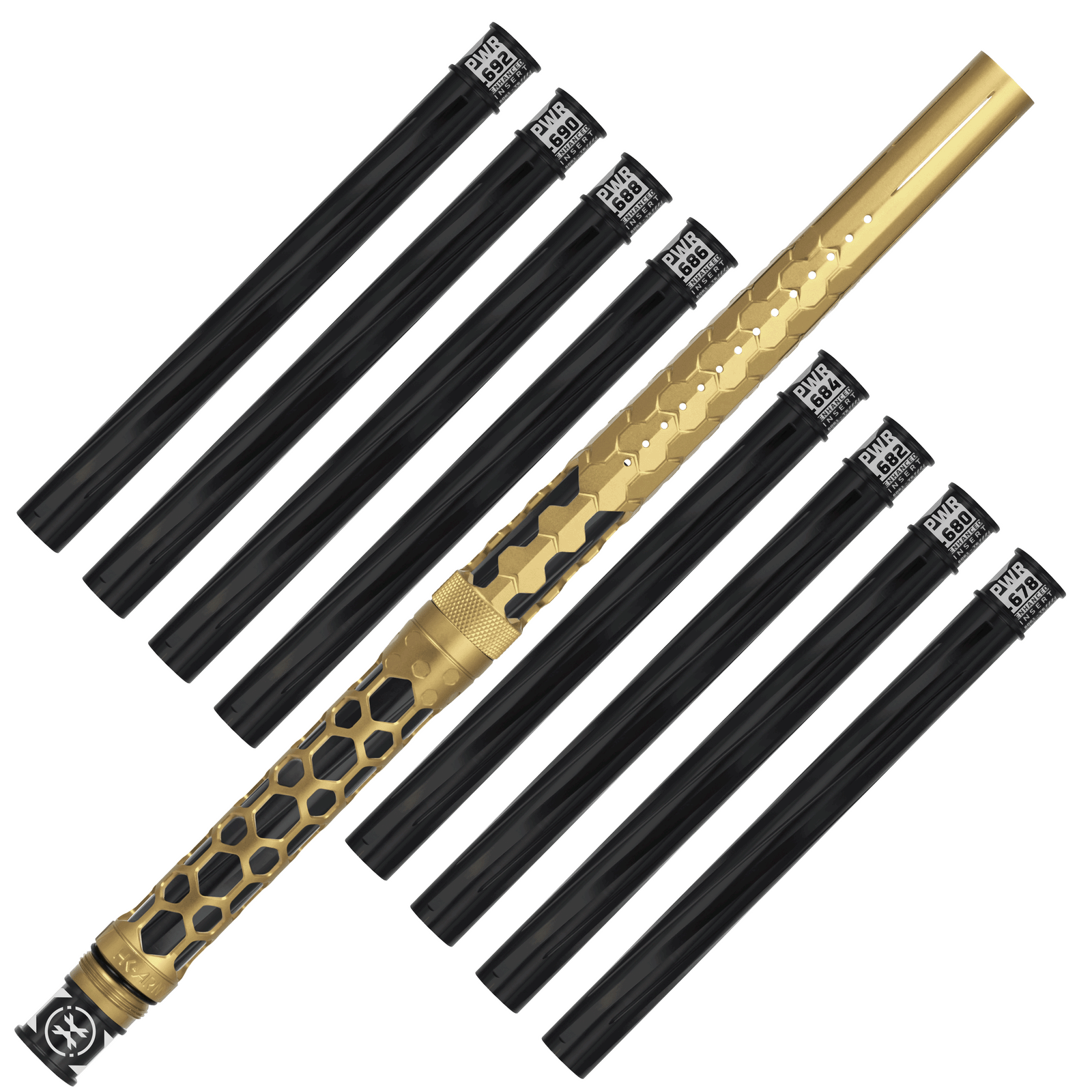HK Army Hex PWR Barrel Kit - Gold - Black Inserts