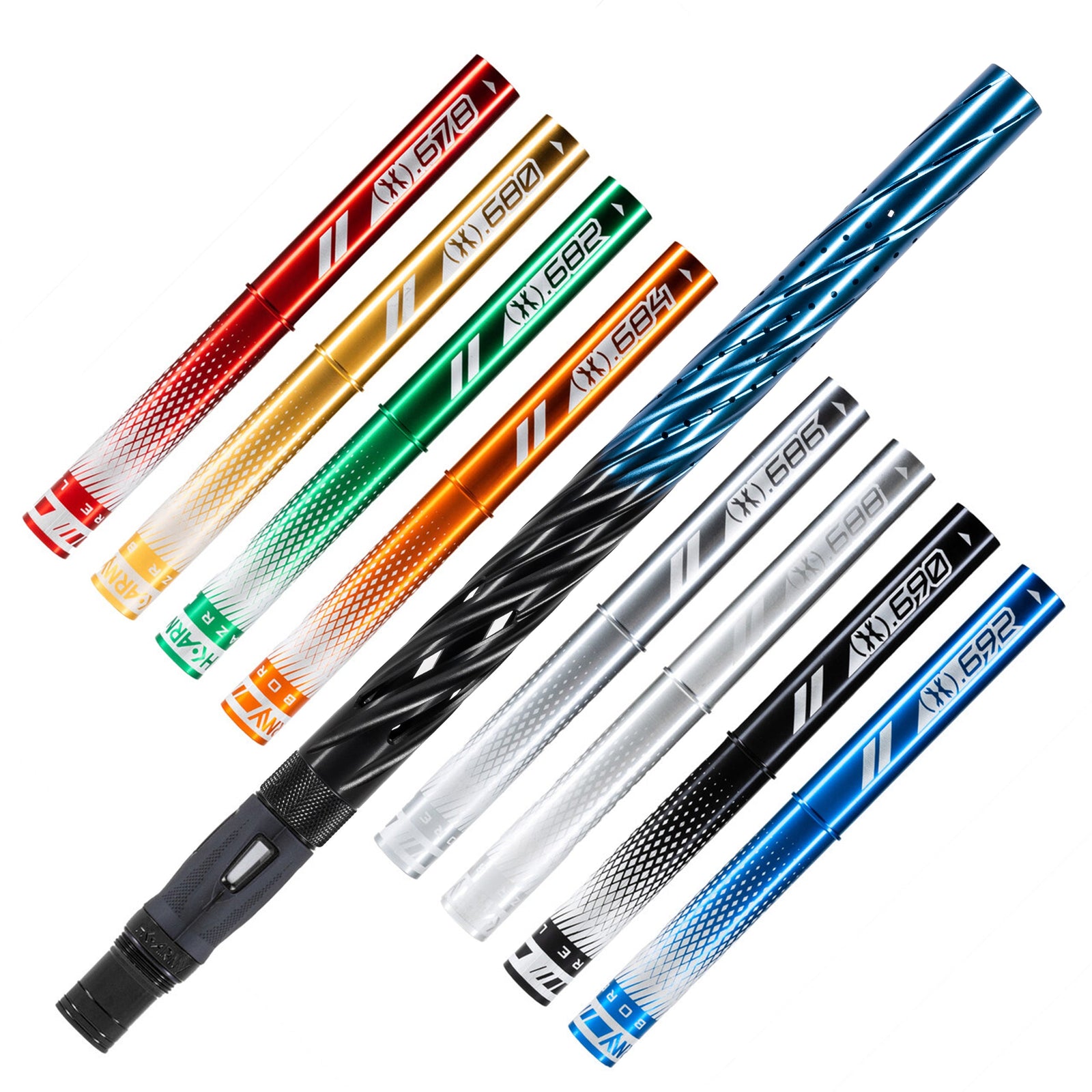 LAZR Elite Orbit Barrel Kit - 15" Black/Blue Fade - Colored Inserts - Cocker Threads