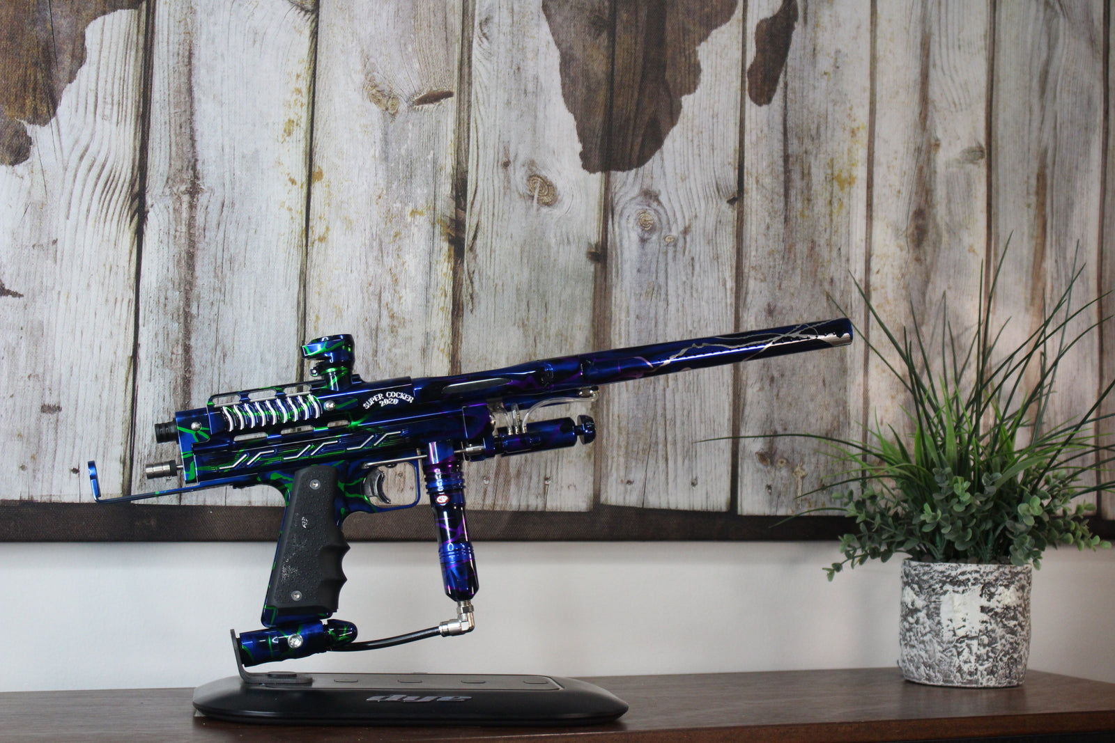 2020 Supercocker Autococker - Blue/Black Acid w/Splash