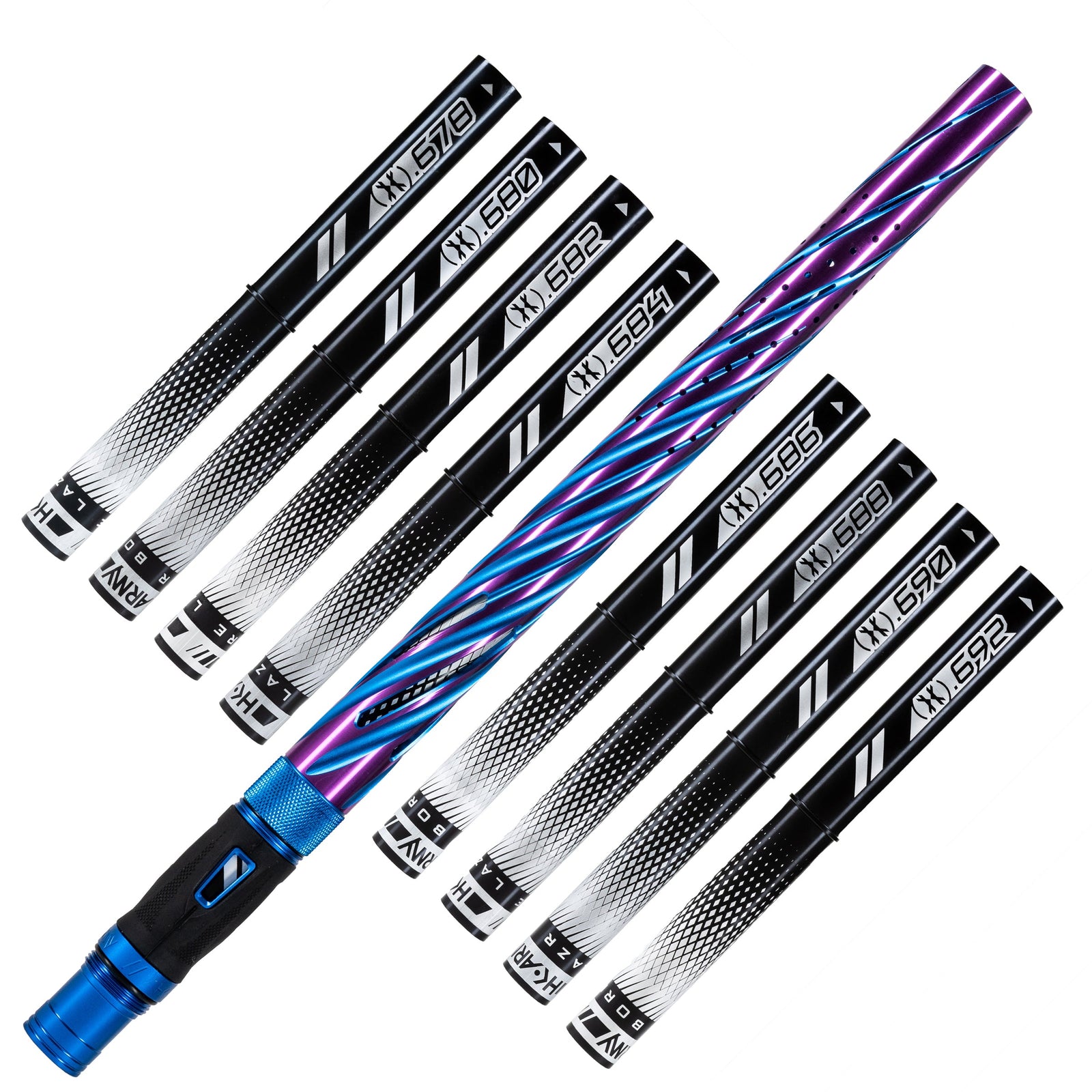 LAZR Elite Orbit Barrel Kit - 15" Blue/Purple Black Inserts - Cocker Threads