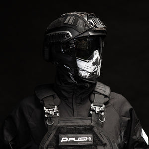 Push Unite Goggle Mk II - Warlord Omen (Black/White Skull) - Silver Lens