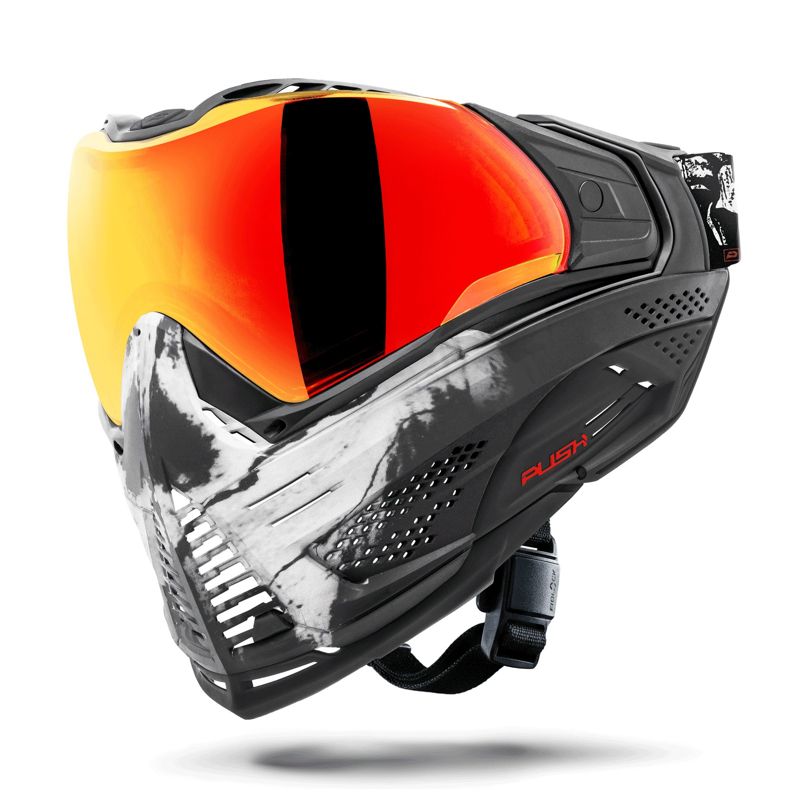 Push Unite Goggle Mk II - Warlord Viper (Black/White Skull) - Red Lens