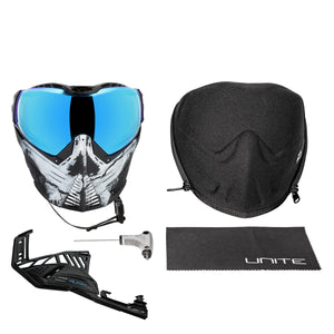 Push Unite Goggle Mk II  - Warlord Soul (Black/White Skull) - Blue Lens