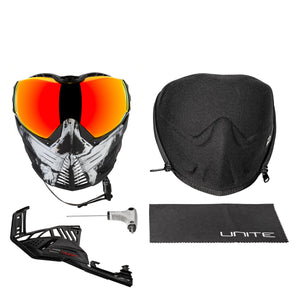 Push Unite Goggle Mk II - Warlord Viper (Black/White Skull) - Red Lens