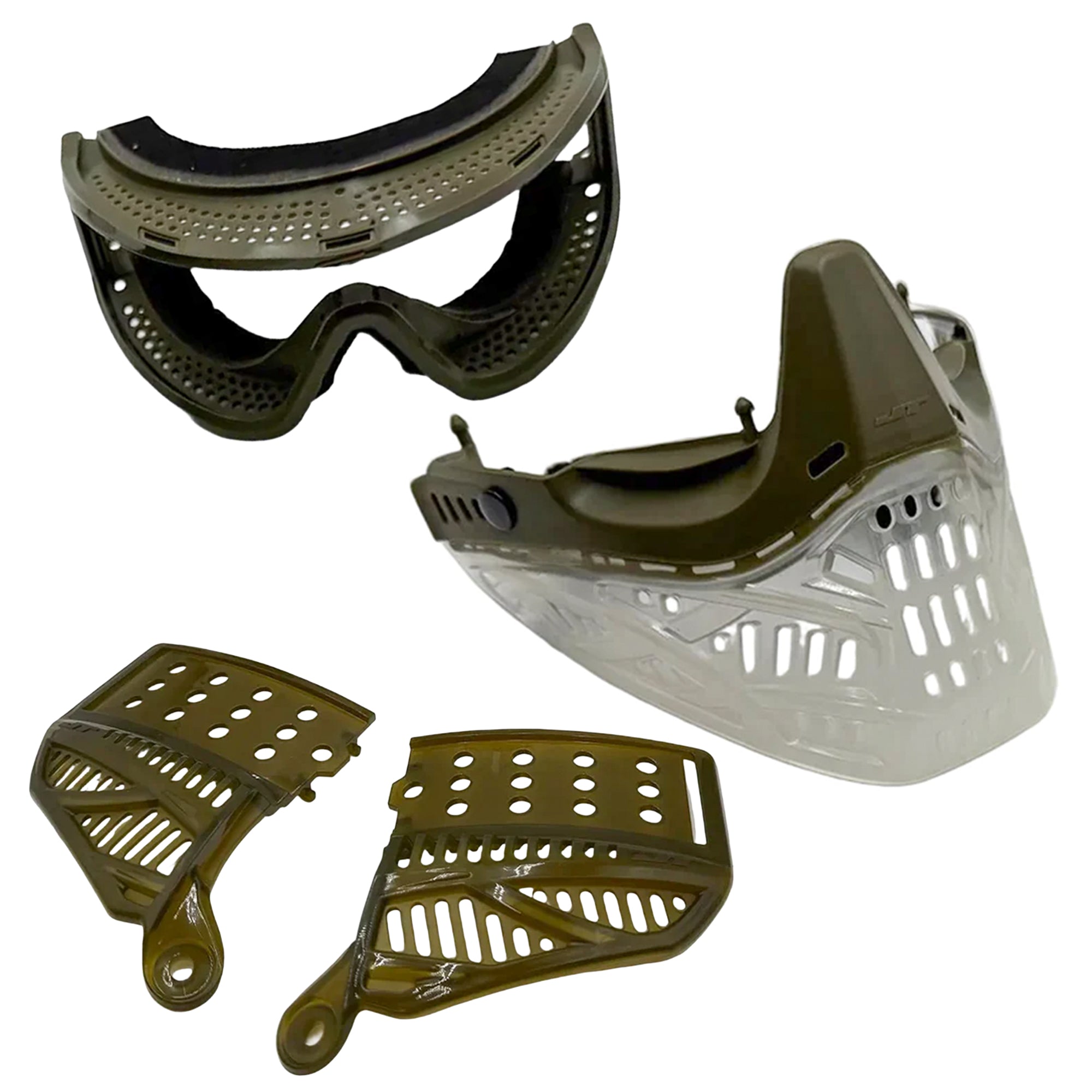 JT REVO2 Frame/Bottom/Ear Combo - Olive/Clear - Mazens Paintball